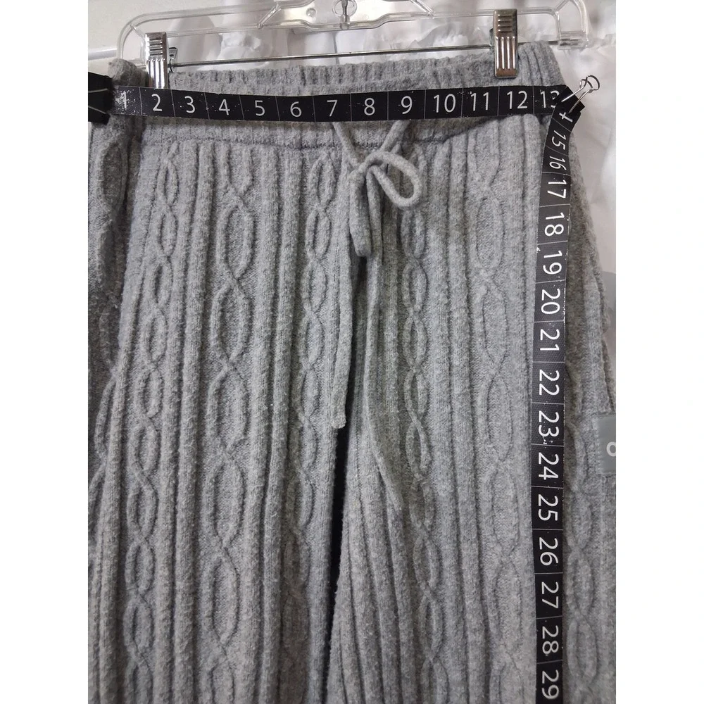 Alo Yoga Cable Knit Jogger Pants Gray Heathker Lounge Sweatpants Small 1509